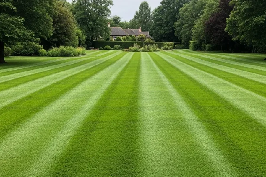 Lawn treatment before and after